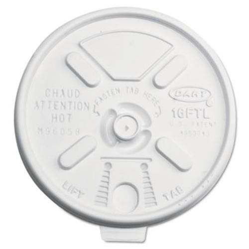 Dart Fusion 16FTL Lift N&#039; Lock Plastic Hot Cup Lids, 12-24oz Cups, Translucent,