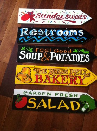 Vintage / Decorative Restaurant Signs -lot Of 5