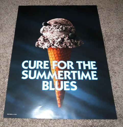 ICE CREAM TRUCK POSTER - CURE FOR THE SUMMERTIME BLUES  - SCOOP - ice cream ad