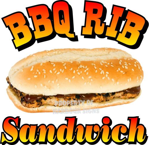 BBQ Rib Sandwich Decal 8&#034; Barbeque Food Truck Concession Restaurant Sticker