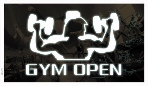 ba103 Gym OPEN Gymnasium Fitness  Banner Shop Sign