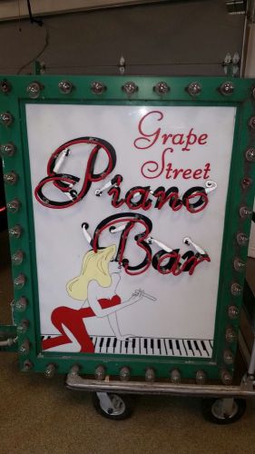 Iconic Sign From Grape Street Piano Bar In Chicago