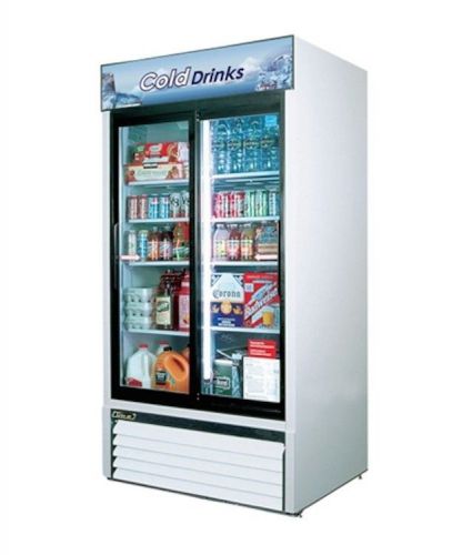 New turbo air 35 cu ft 2 sliding glass door merchandiser refrigerator for sale