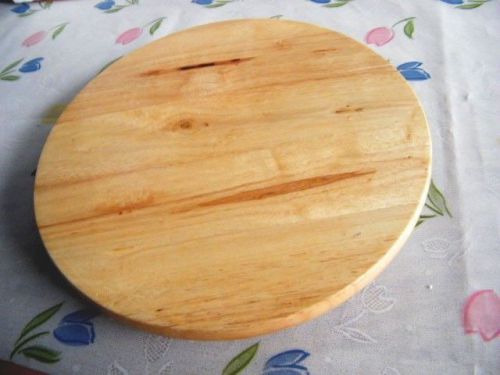 ?10&#034; TURNTABLE 360° DUAL WOODEN PLATES DRESS DESIGN CAKE DISH WITH BALL BEARINGS