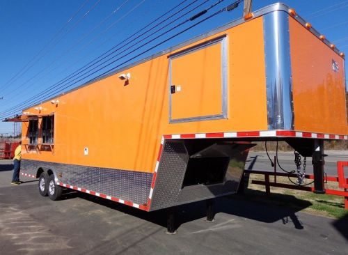 Concession trailer 8.5&#039;x34&#039; food event catering gooseneck (orange) for sale