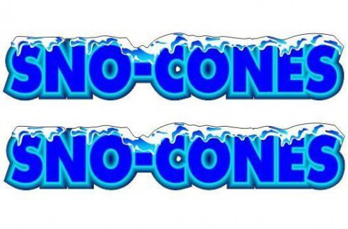2 Sno-Cone 2.5&#039;&#039;x13&#039;&#039; Decals for Concession Shaved Ice - Snow Cone Trailer Stand