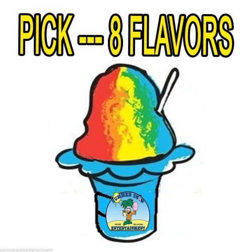 Shaved ice sno cone flavor syrup mix concentrate snow kone mix  ***8 pack*** 1oz for sale