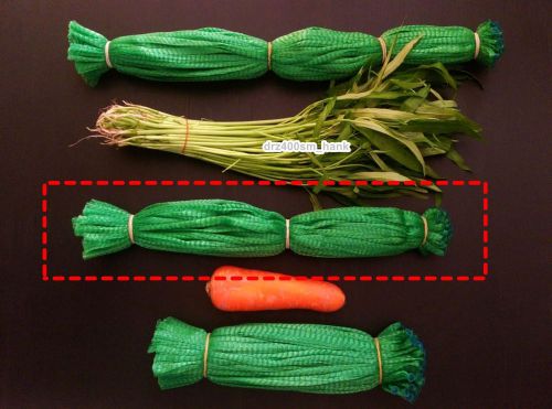 50 pcs 17.7&#034; 45cm green poly-mesh net bags for fruit produce vegetable carrot for sale