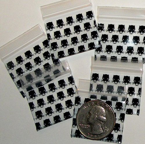 200 Black Panthers Baggies 12510 Mini Ziplock Bags 1.25 x1&#034;