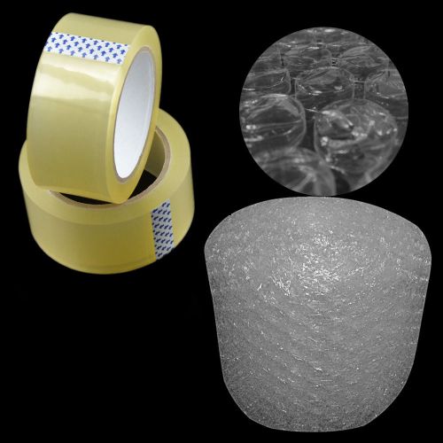 125ft 12&#034;x1/2&#034; Large AIR BUBBLE wrap ROLL+1x 110yds/330ft 3&#034; 2.0mil Packing Tape