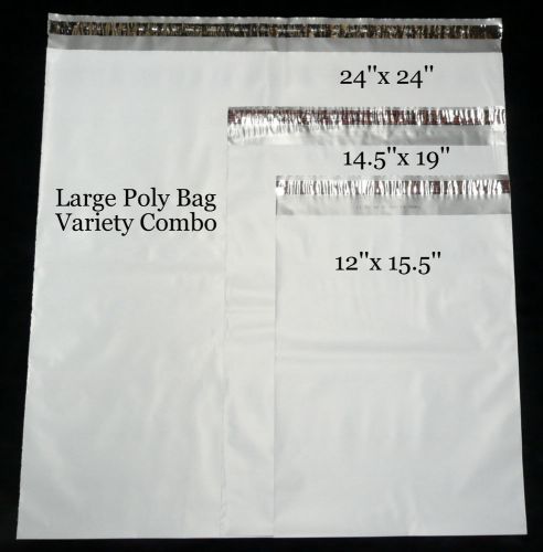 9 POLY BAG LARGE MAILING ENVELOPE VARIETY PAC 24X24 14.5X19 12X15.5 SELF-SEALING