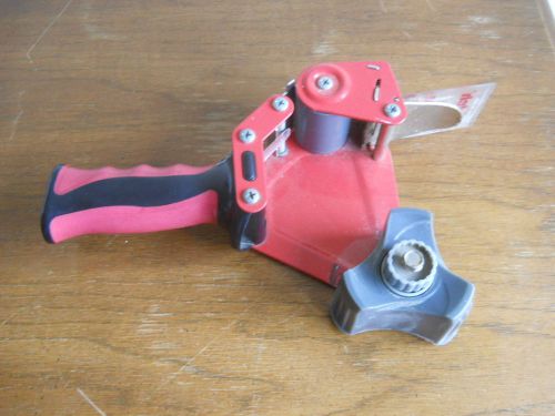 3M Scotch Heavy Duty Shipping Packing Tape Gun Grip Dispenser Packaging RED USED