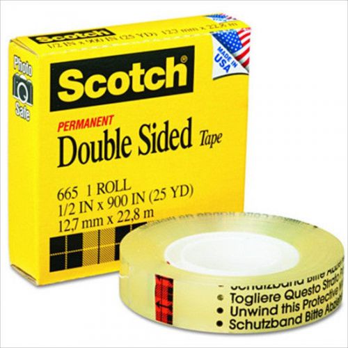 Scotch 665 Double Side No Mess Office Tape 1 Core Clear Lineless 66512900 New