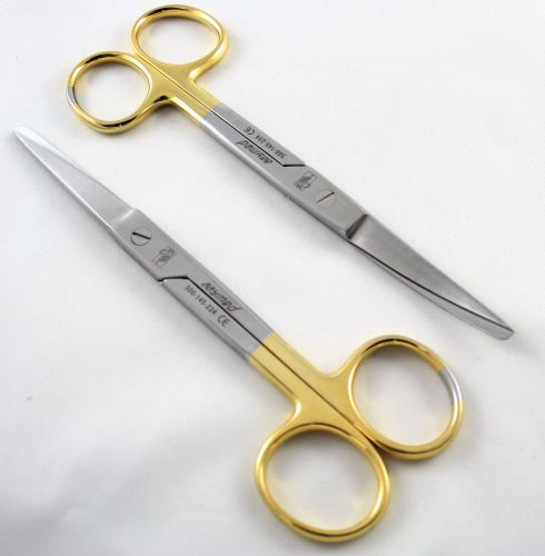 2 Pcs. TC Scissors str. &amp; cvd. surgical dental instruments free shipping
