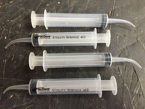 Dental curved utility irrigation syringes 412 monoject style 12cc 25pk for sale