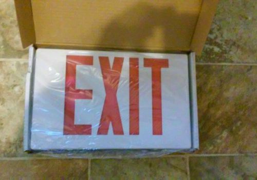 Cooper lighting APC7R exit sign with emergency lighting red letters (lot of 2)