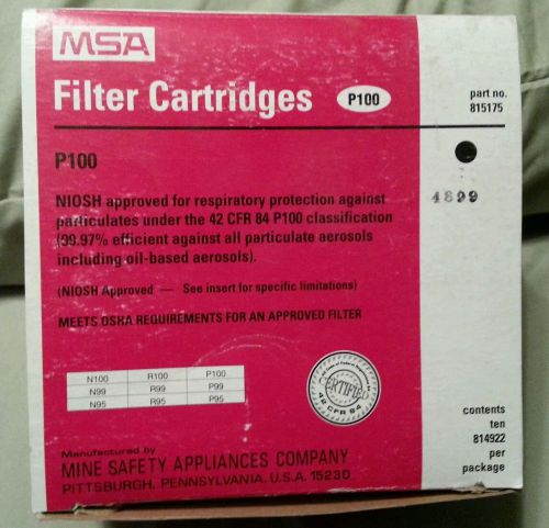 120 MSA 815175 P100 Respirator Filter Cartridges  10 pieces