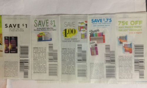 5 ea stationery coupons Exp 3/15/2015