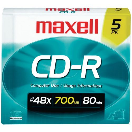 BRAND NEW - Maxell 648220 700mb 80-minute Cd-rs (5 Pk)