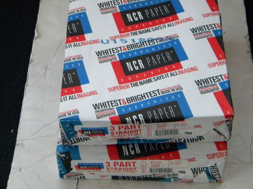 ( 2 ) PACK 1000 SHEET- 334 SET- SUPERIOR 3 PART NCR PAPER - 81/2 X 11-STRAIGHT