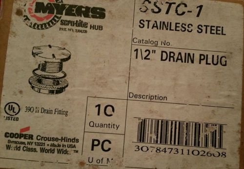 Myers 1/2&#034; stainless steel drain plug