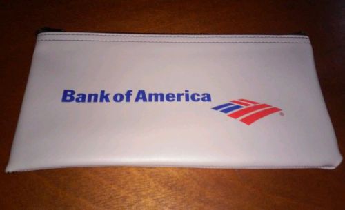 NEW Bank of America 10.5&#034;x6&#034; Money Deposit Bag w/ Zipper Gray BofA Coins/Cash