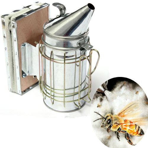 Bee smoker small galvanized sheet with heat shield beekeeper equipment galvaniz for sale
