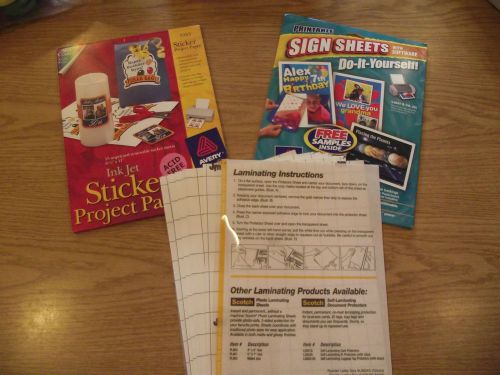 AVERY SIGN SHEETS STICKER PAPER LAMINATING LOT