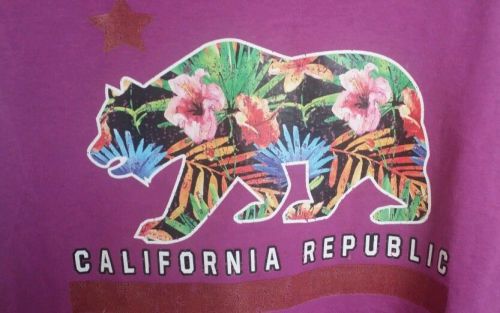 California Republic Paradise Bear  3 PK -PLASTISOL HEAT PRESS TRANSFERS