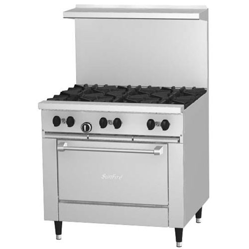 Garland usrange x36-6r, 36 inch 6 burner sunfire gas range with space saver oven for sale
