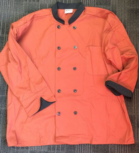 NEW Uncommon Threads Traditional Chef Coat Rust Orange Brown Black Size 3X