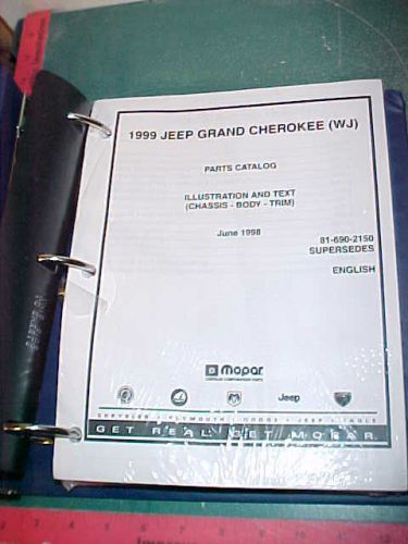 1999 JEEP GRAND CHEROKEE FACTORY PRINT ILLUSTRATED PARTS CATALOG new in plastic