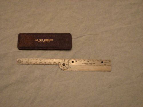 PROTRACTOR/8&#034; RULER EXECUTIVE POCKET PAL, STAINLESS STEEL WITH ORIGINAL CASE
