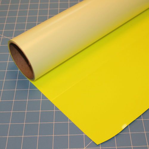 Thermoflex plus 15&#034; by 5 feet neon yellow thermo flex for sale
