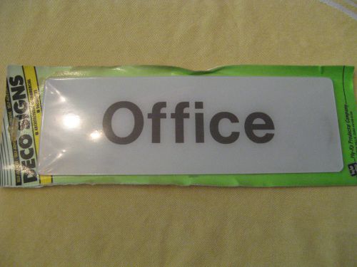 DECO Hy-Ko &#034;OFFICE&#034; Sign Self Adhesive 9&#034;x3&#034; LOT of 2, Made in USA Product # D-7