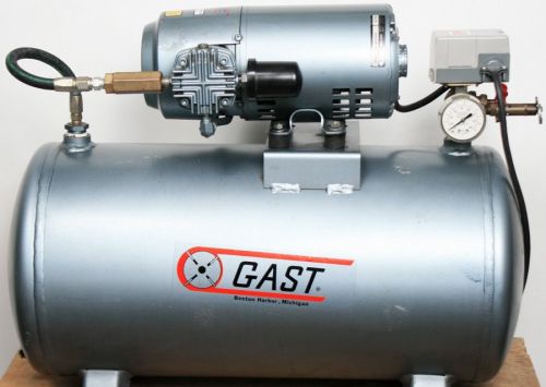 Gast 3hbb-34-m300x electric air compressor w/ mounted 12 gal tank for sale