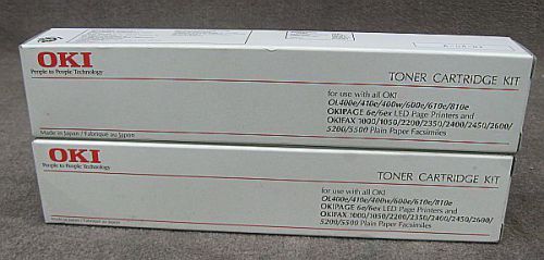 Lot (2) NIB Oki Toner Cartridge Kit OL400e/410e/1000