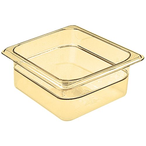 Cambro 1/6 gn high heat food pan, 2 1/2&#034; deep, 6pk amber 62hp-150 for sale
