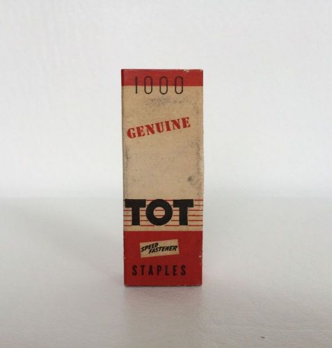 Vintage Box of 1000 Genuine TOT SPEED FASTERNER Staples