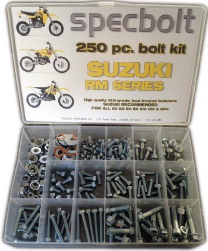250pc specbolt suzuki rm two stroke bolt kit for maintenance &amp; restoration of mx for sale