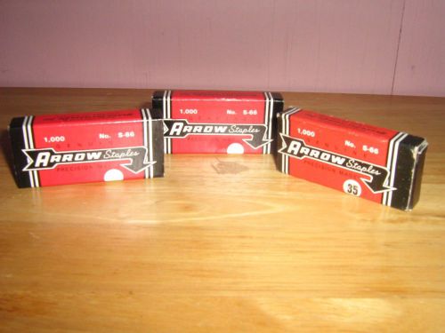 3 Boxes Vintage Genuine Arrow Staples No. S - 66  For P66 &amp; P98 Staplers
