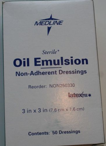Medline Sterile Oil Emulsion Non-Adherent Dressing 3&#034;x 3&#034; 4 boxes 50, NON250330
