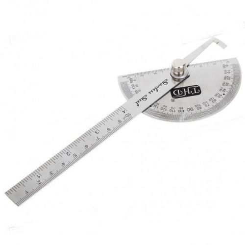Measuring Tool Stainless Steel Round Head Rotary Protractor Angle Ruler Student