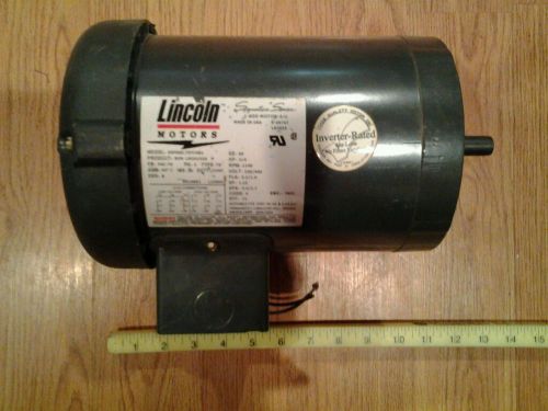 Lincoln 3/4 hp ac electric motor 56c frame 1140 rpm tefc 230/460vac lm24077 for sale
