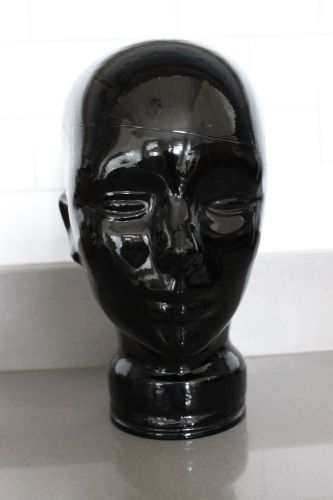 beautiful black glass display mannequin head (lifesized, heavy)
