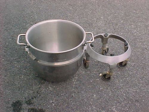 Hobart 30 qt genuine stainless steel mixer bowl w/ dolly for sale
