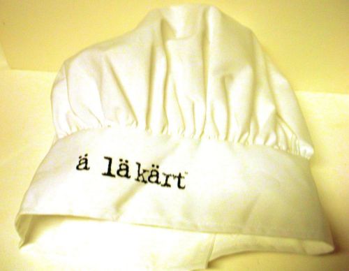 Unique WHITE CHEF&#039;S HAT &#034;a La Kart&#034; CLOTH ONE SIZE FIT Most, French. VELCRO
