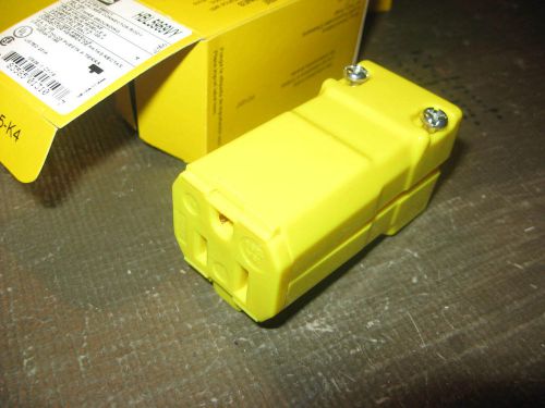 &#034; box of 10 &#034; new hubbell female plug ends valise yellow hbl5969vy 15a 125v for sale