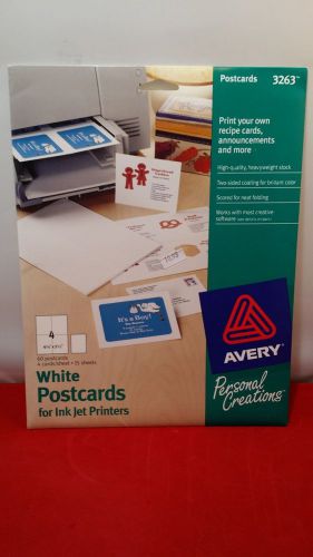 Avery White Postcards #3263 for Ink Jet Printers 4.25&#034; x 5.5&#034;, 60 postcards
