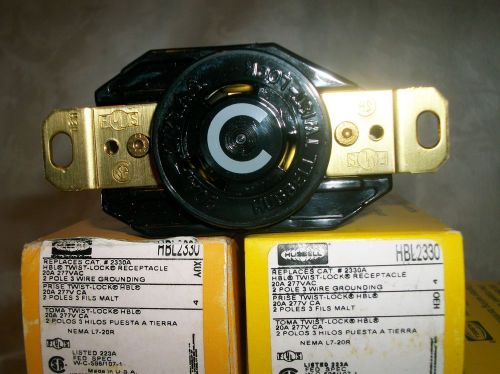 Hbl2330 hubbell 20a 277v nema l7-20r receptacle twist lock for sale